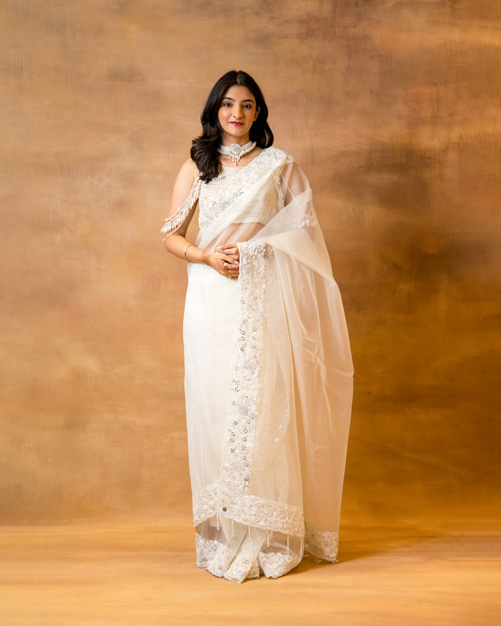 White Organza Saree