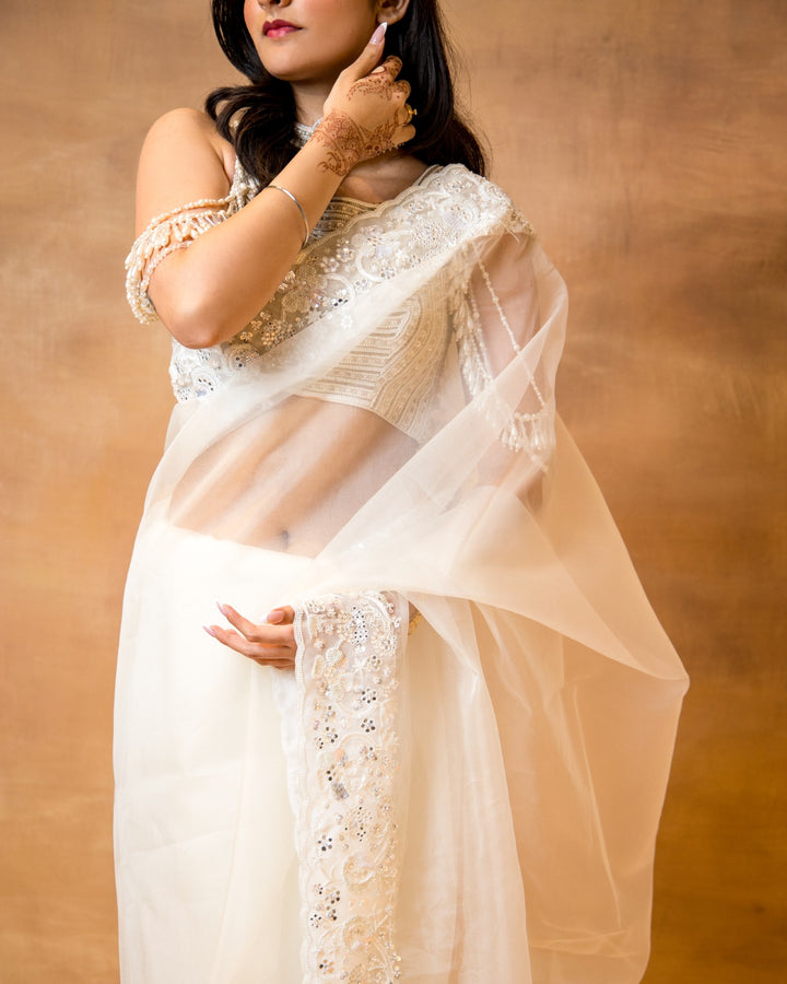 White Organza Saree