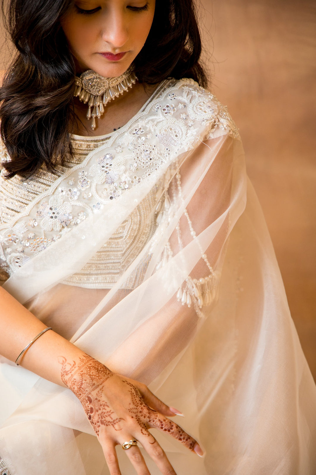 White Organza Saree