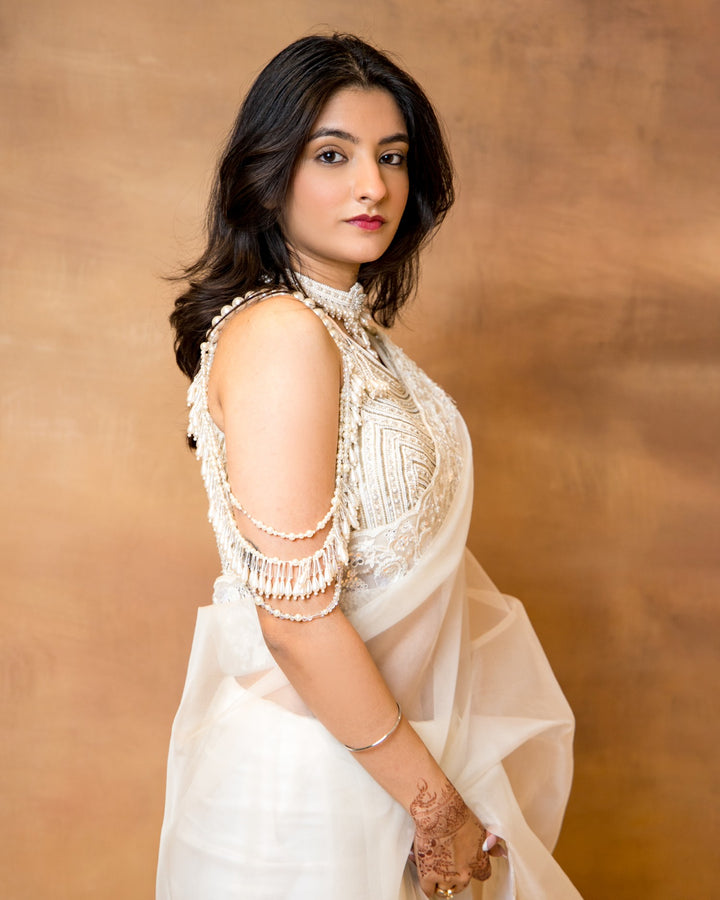 White Organza Saree