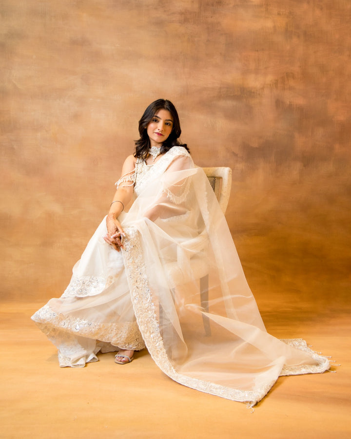 White Organza Saree