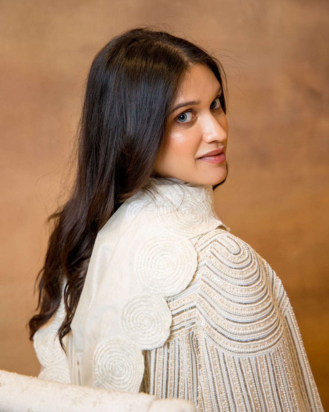 Ivory Chanderi & Lace Saree