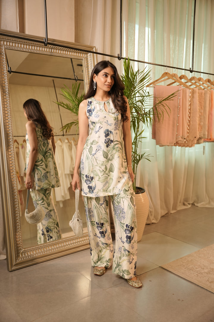 Blue Floral Farshi Salwar