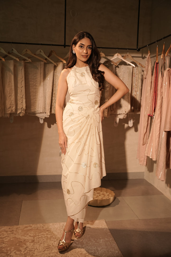 Ivory Chanderi Halter
