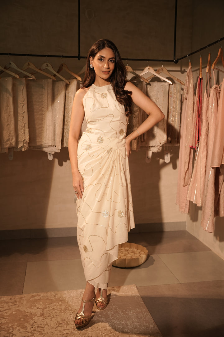 Ivory Chanderi Halter