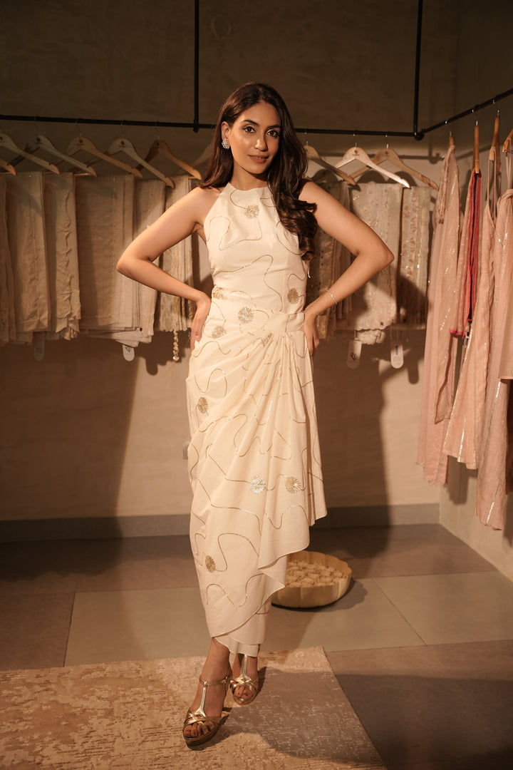 Ivory Chanderi Halter