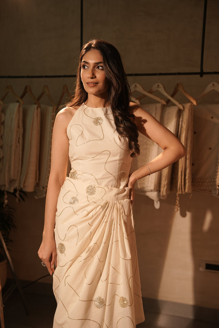 Ivory Chanderi Halter