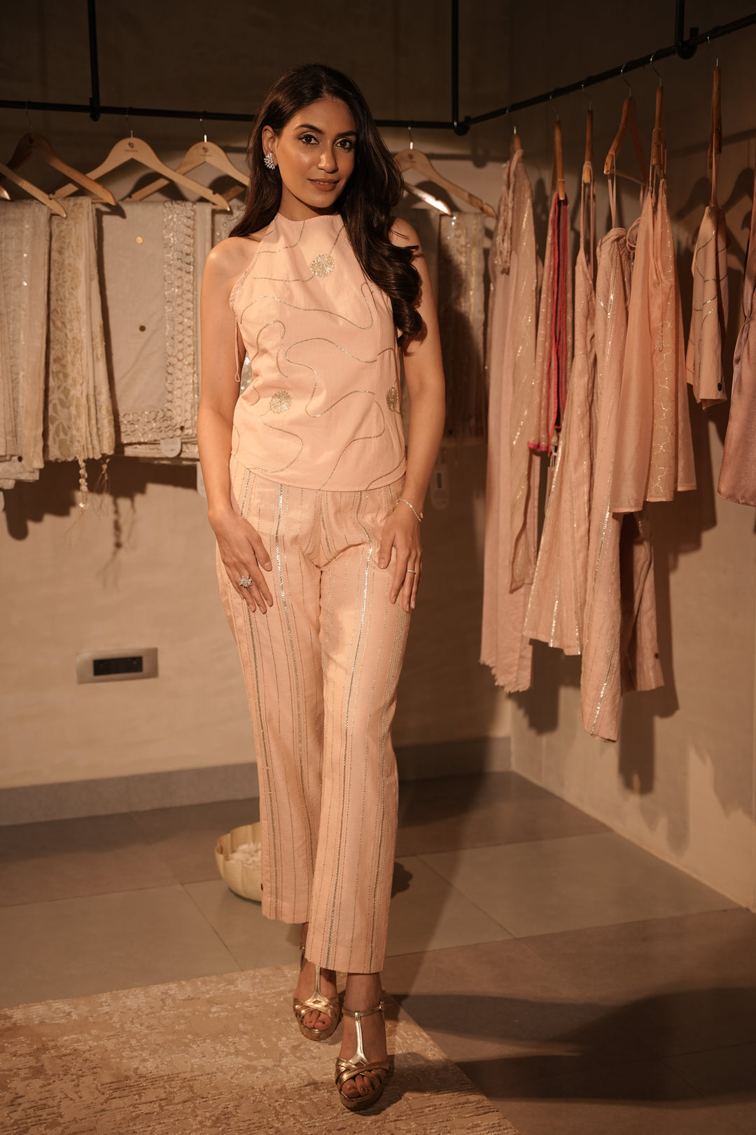 Peach Gota Trouser