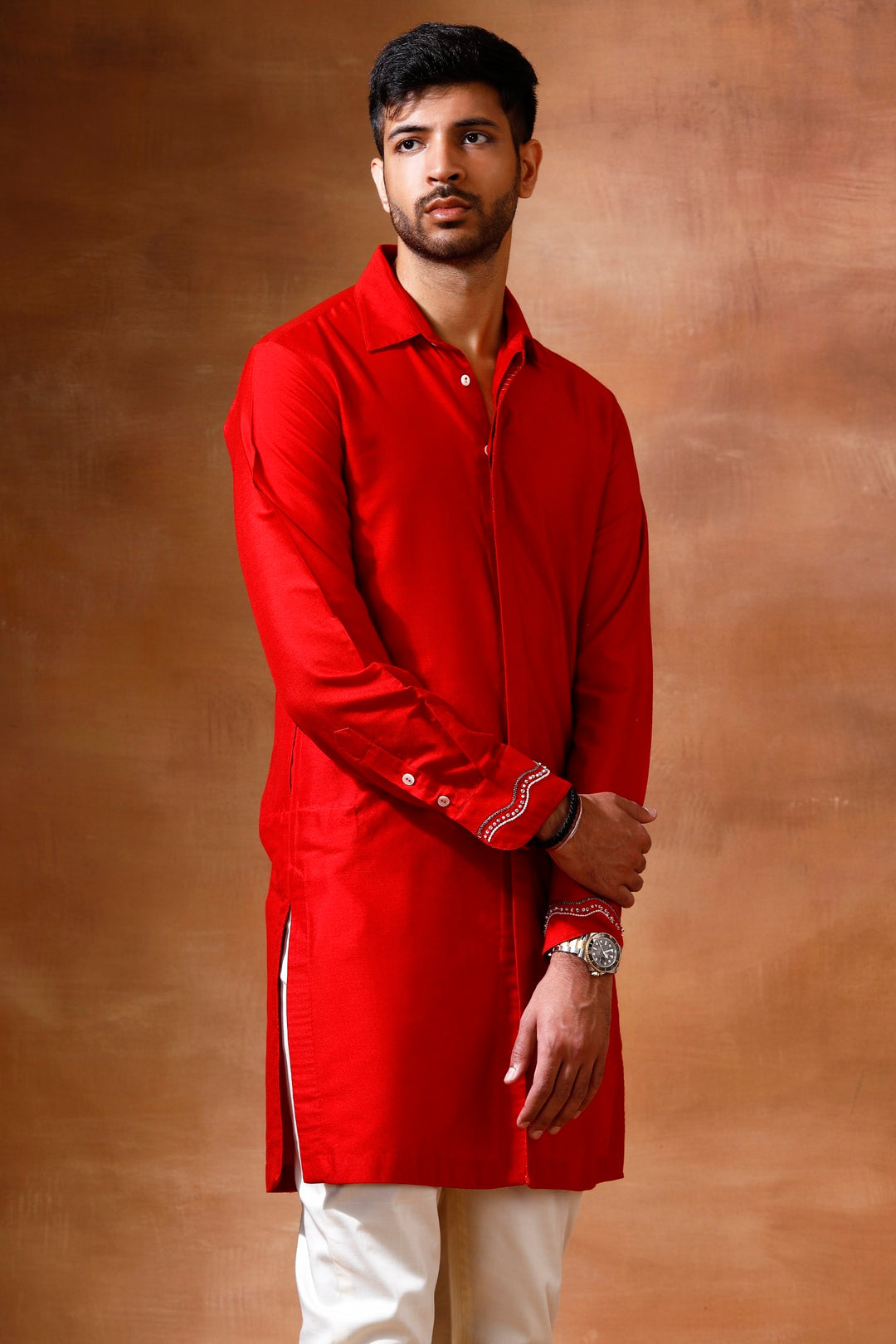 Red Men's Kurta