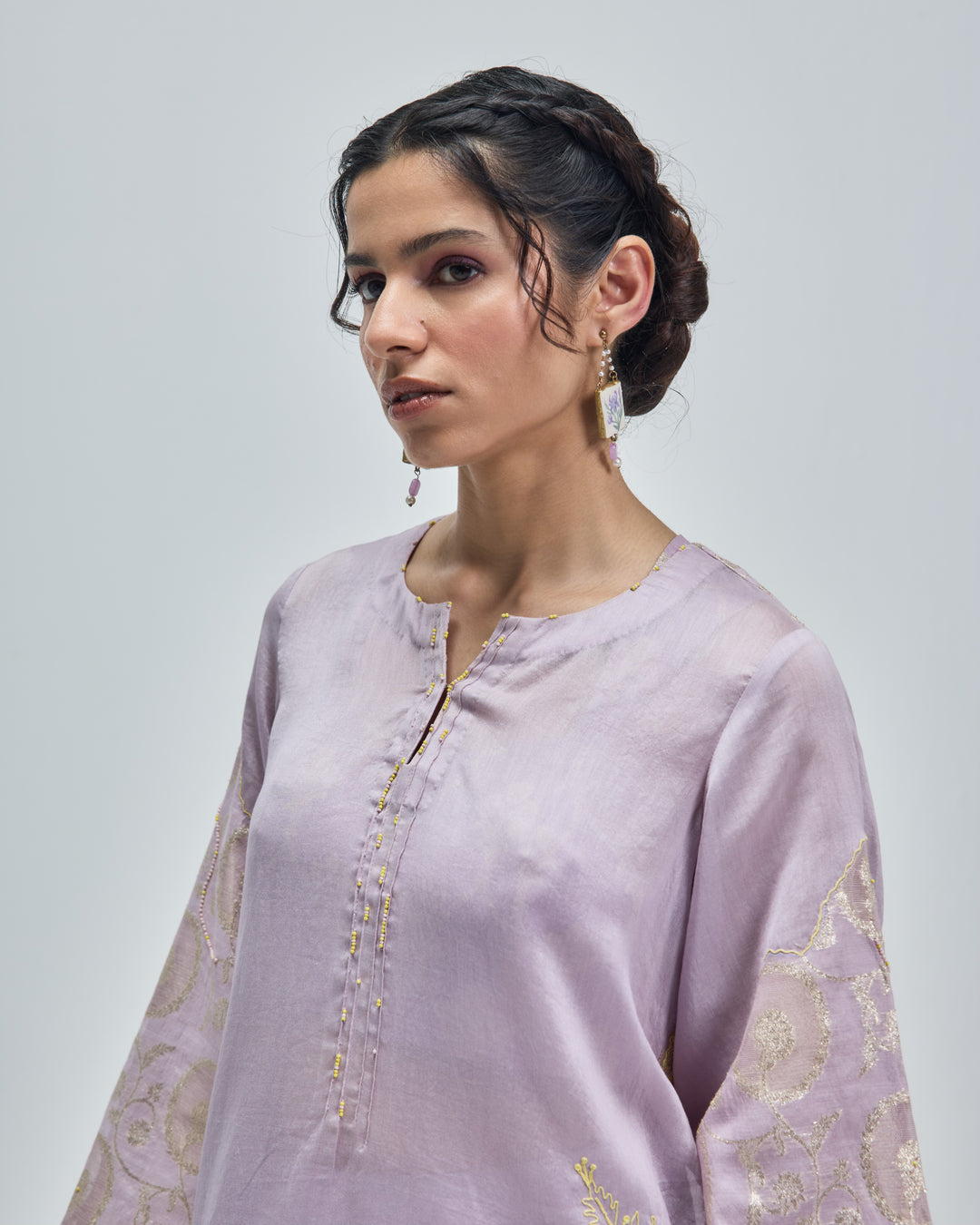 Leher Kurta - Antique Mauve