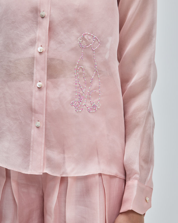 Organza Dog Shirt - Petal Pink