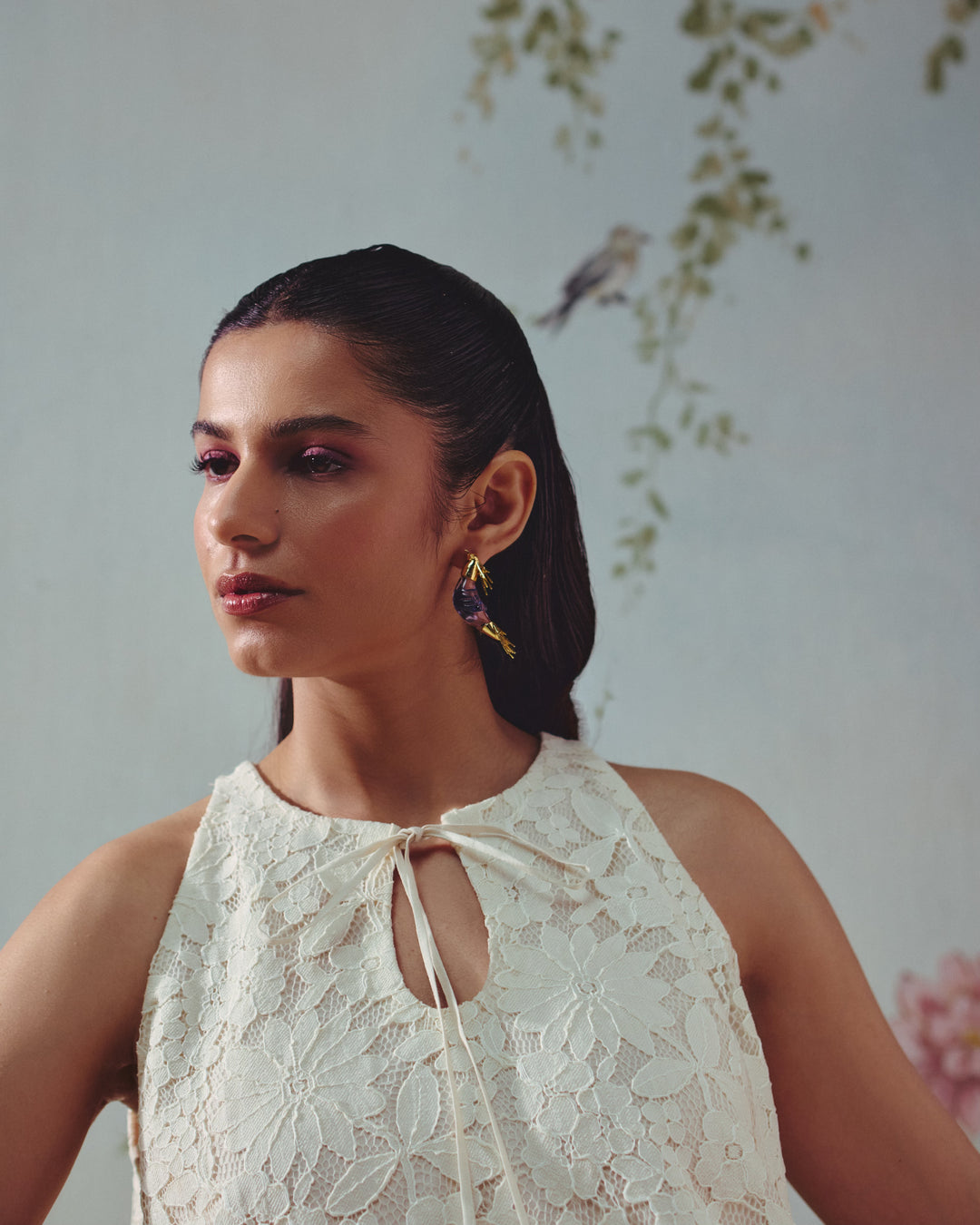 Titli Top - Moonstone & Trouser - Willow green