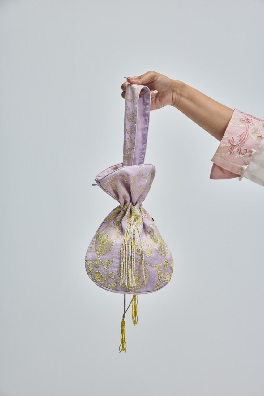 Leher Potli - Antique Mauve