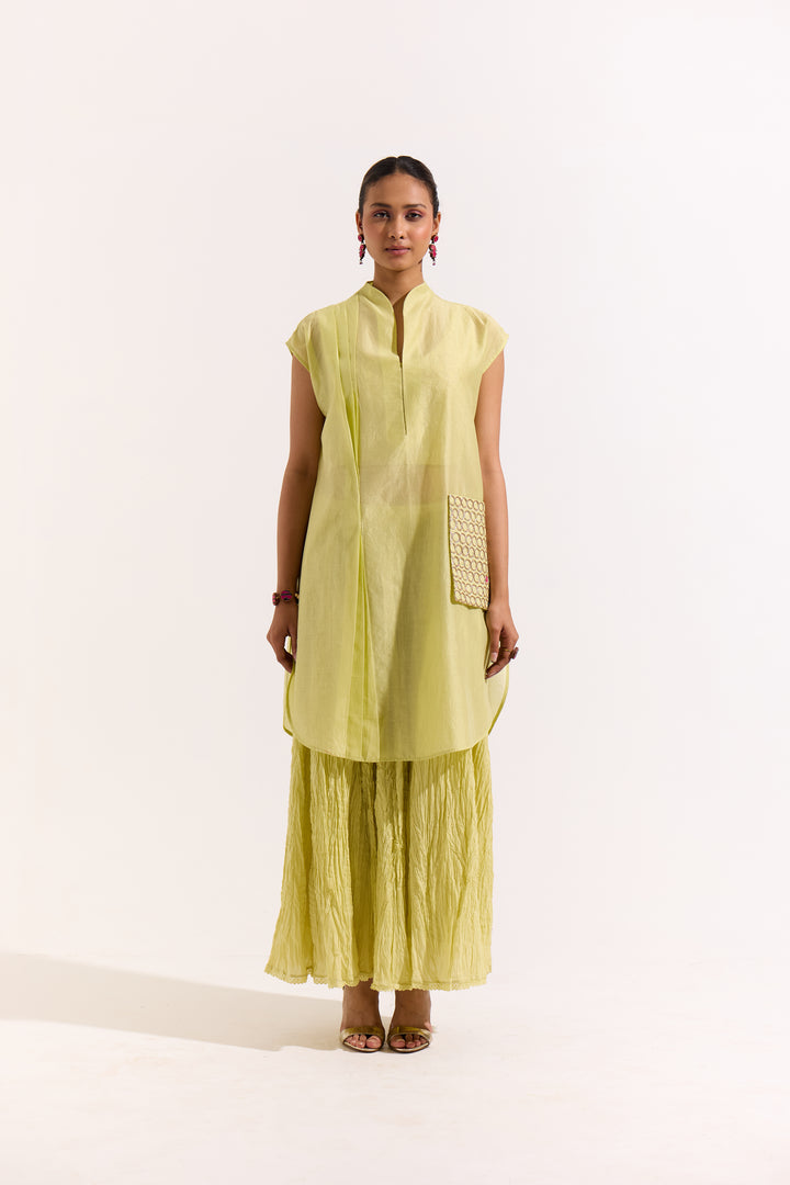 Green Chanderi Dress