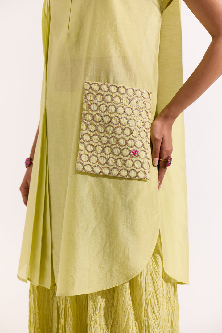 Green Chanderi Dress