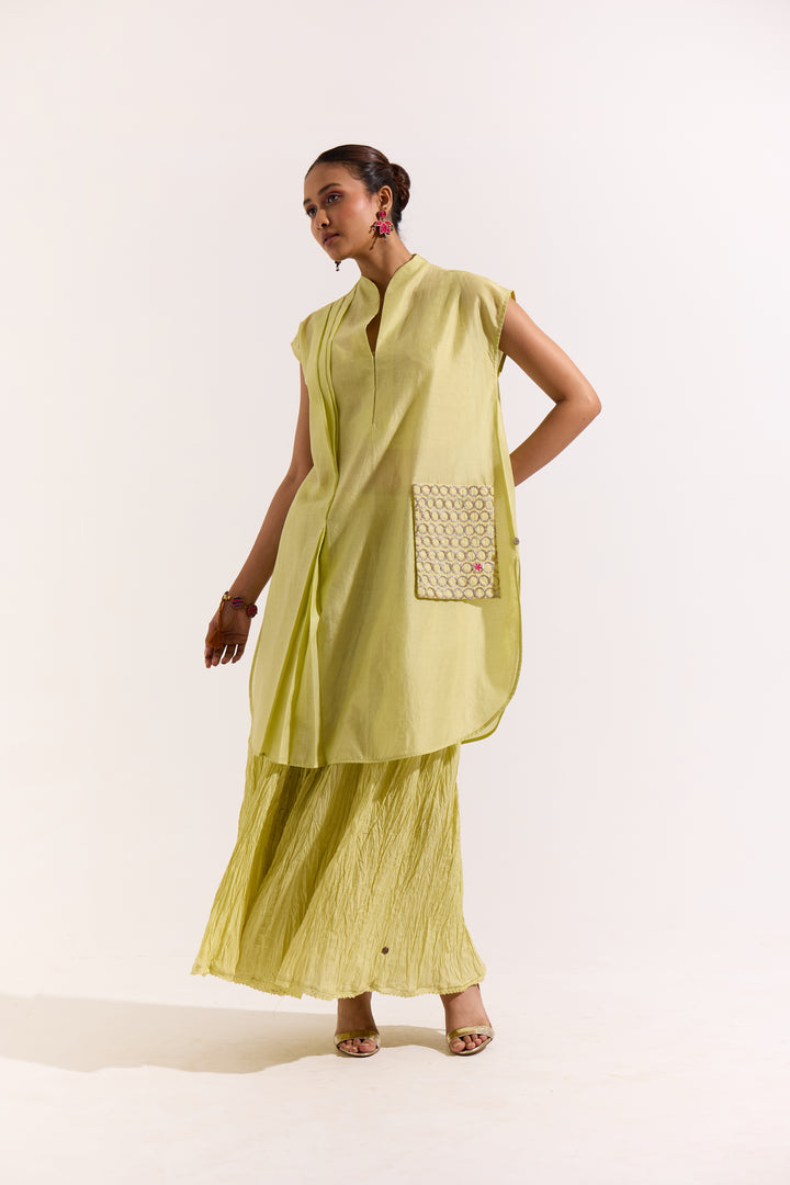Green Chanderi Dress