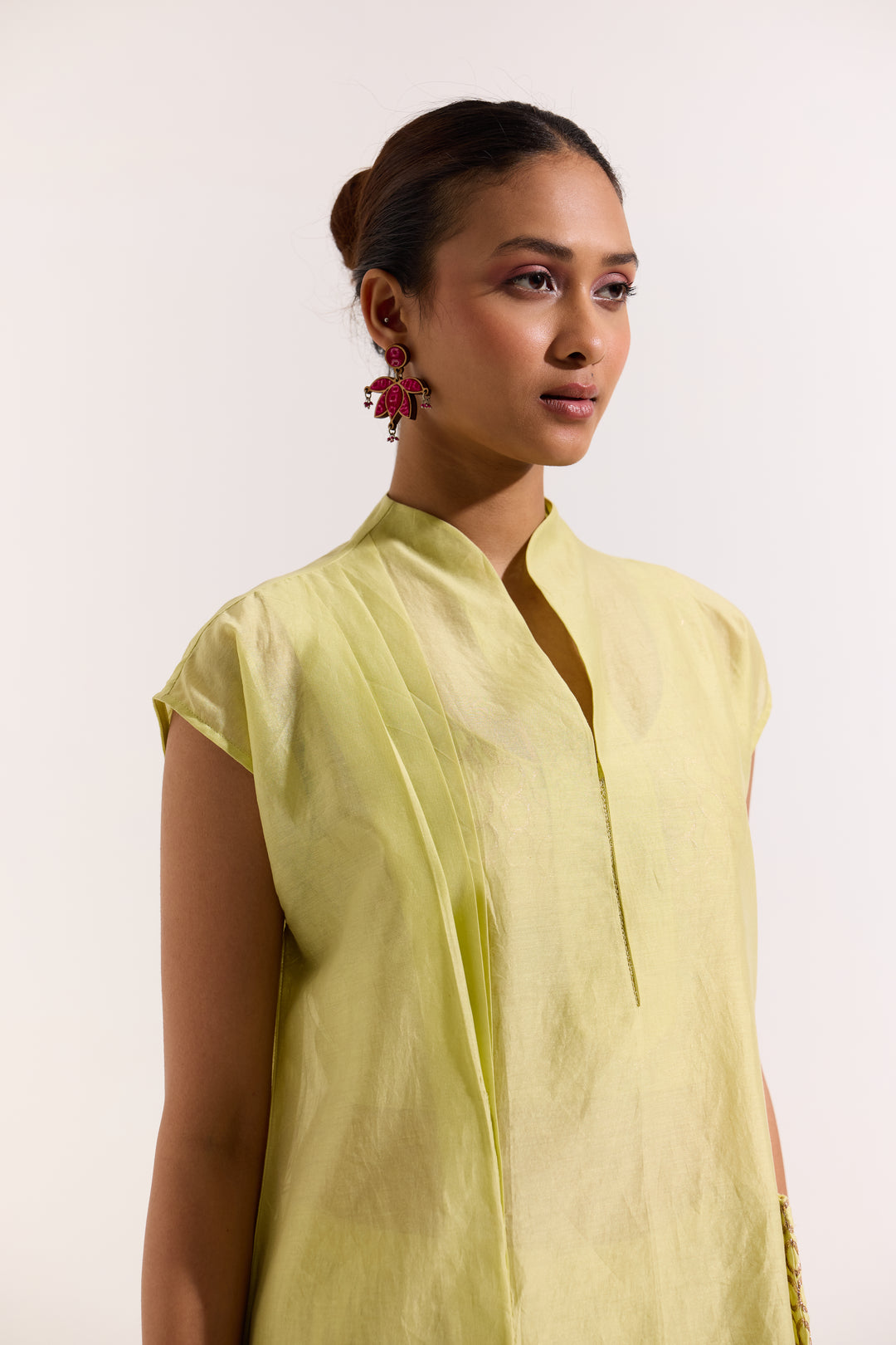 Green Chanderi Dress