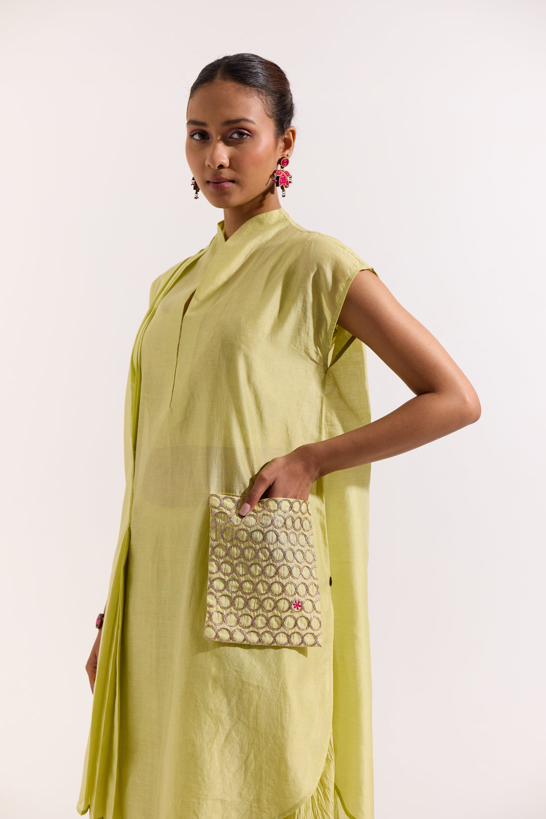 Green Chanderi Dress