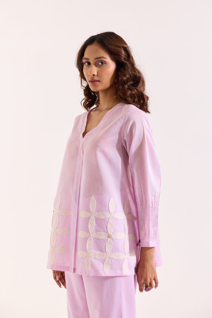 Lavender Laser Cut Petal Top