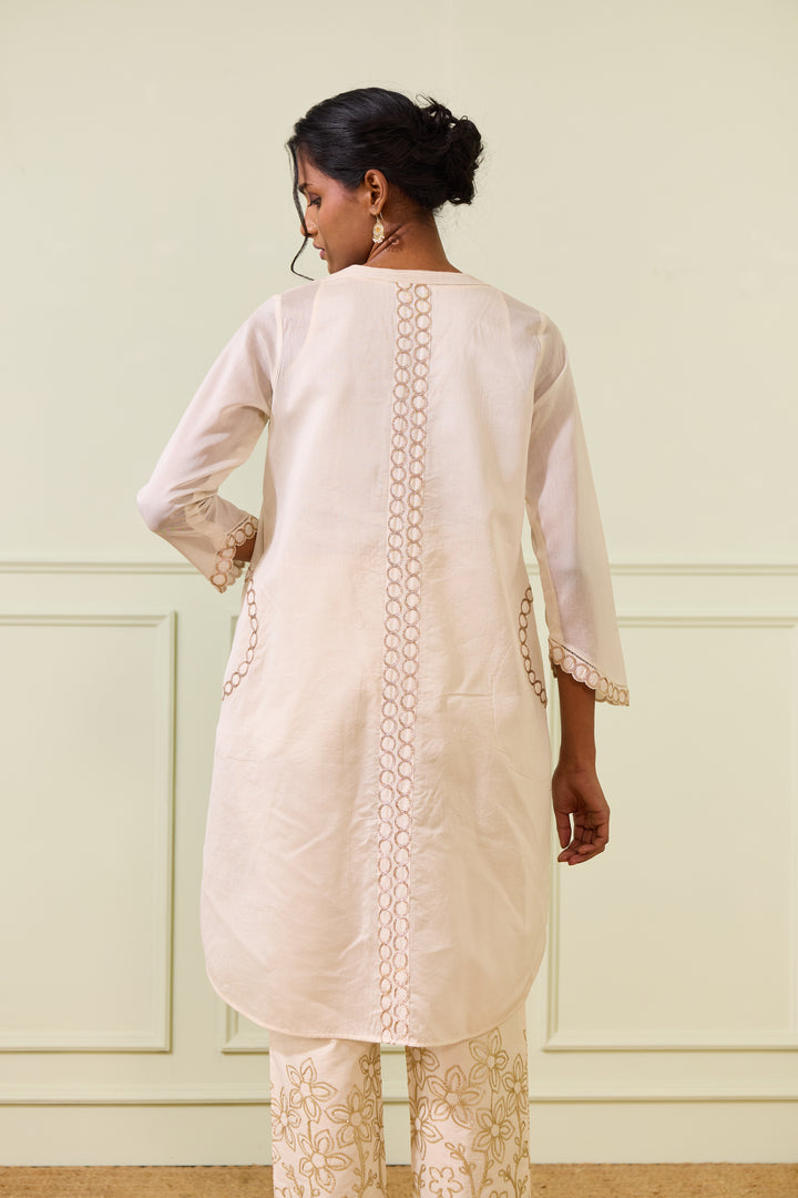 Ivory Chanderi Kurta