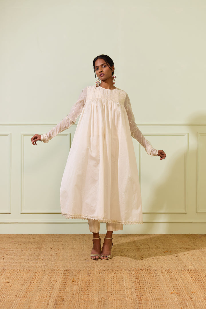 Ivory Chanderi Anarkali