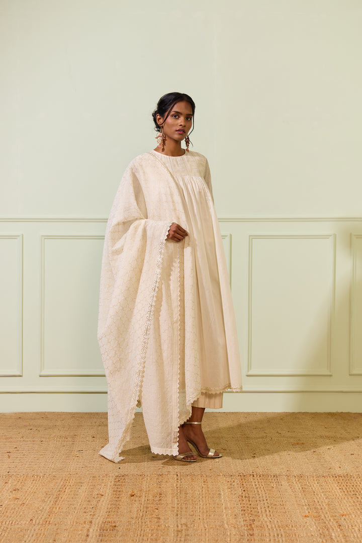 Ivory Chanderi Anarkali