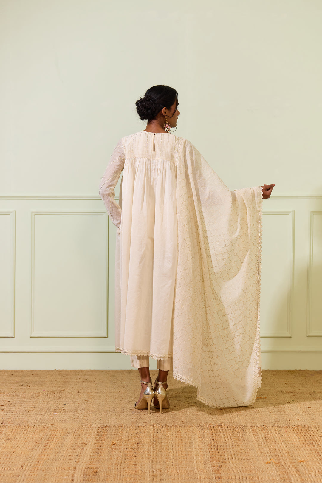Ivory Chanderi Dupatta