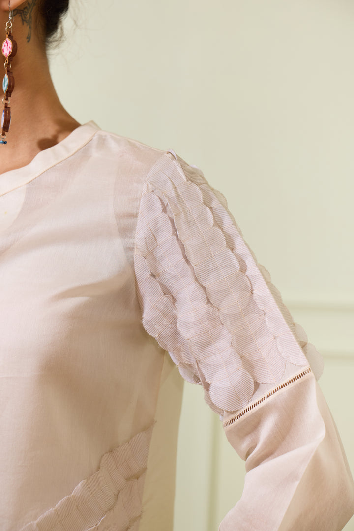 Ivory Laser Cut Chanderi Top