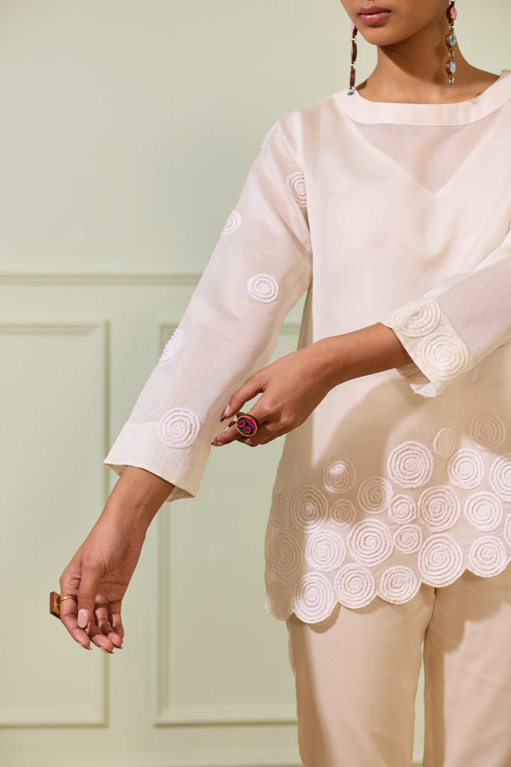 Ivory Circles Top