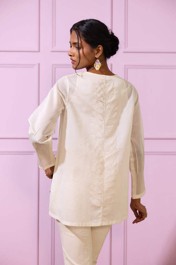 Ivory Laser Cut Petal Top