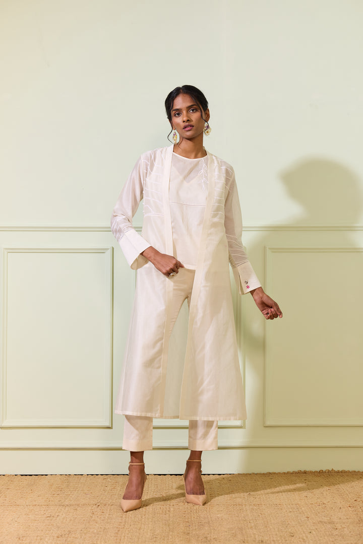 Ivory Chanderi Cape