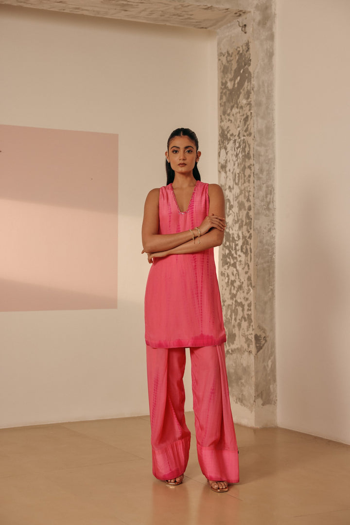 Hot Pink Tie-dye Kurta