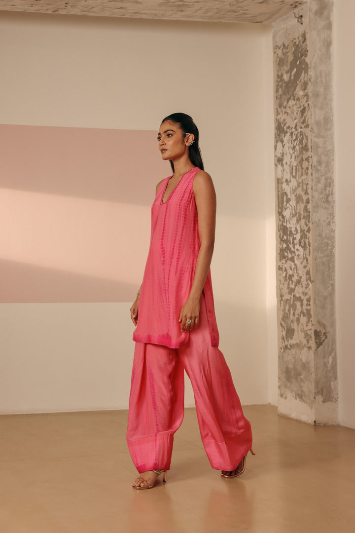 Hot Pink Tie-dye Kurta