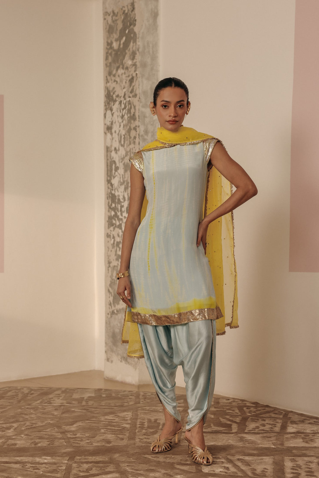 Light Blue Dhoti Salwar