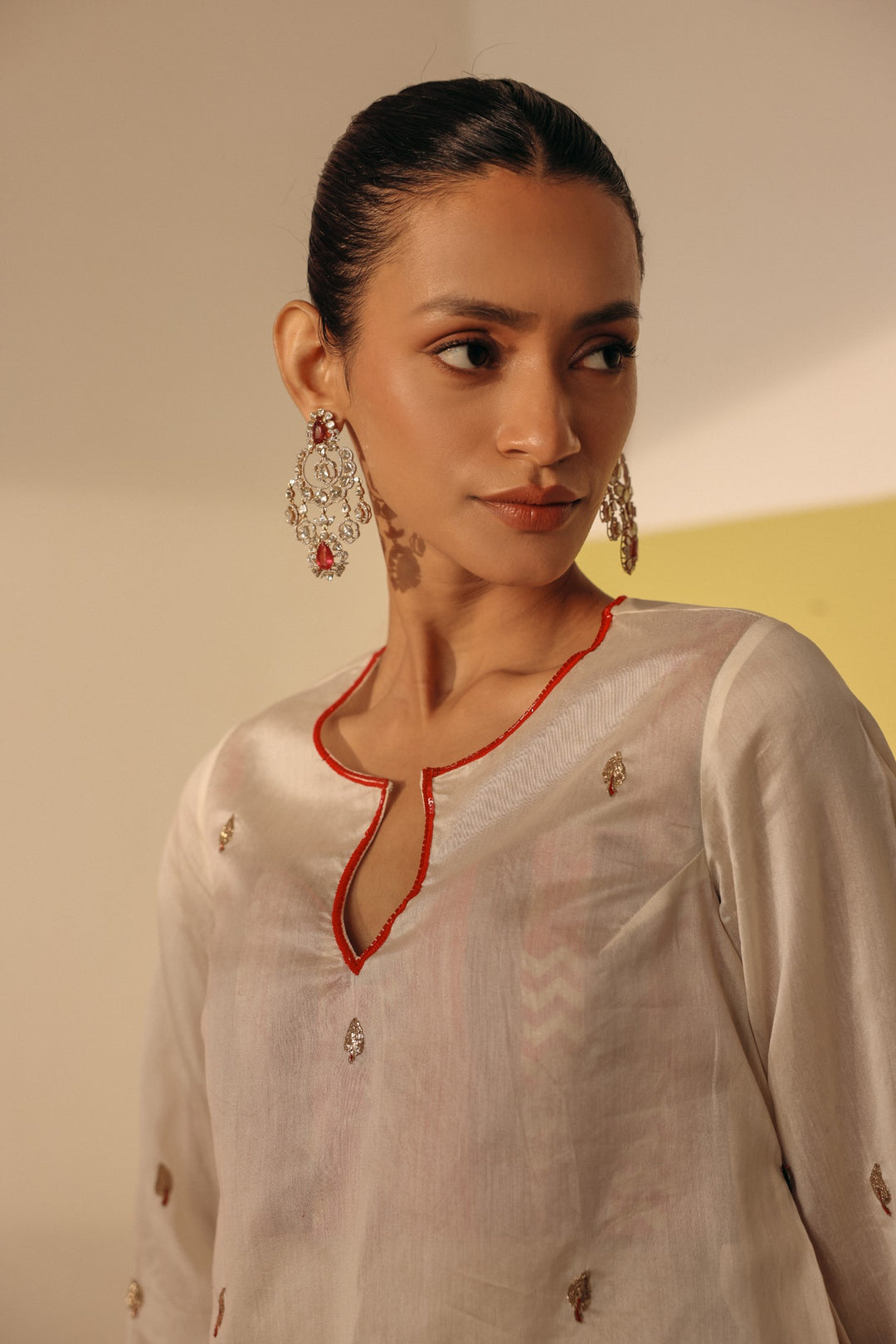 Ivory Silk Chanderi Kurta