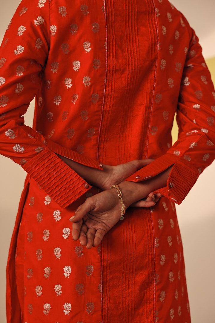 Red Silk Kurta