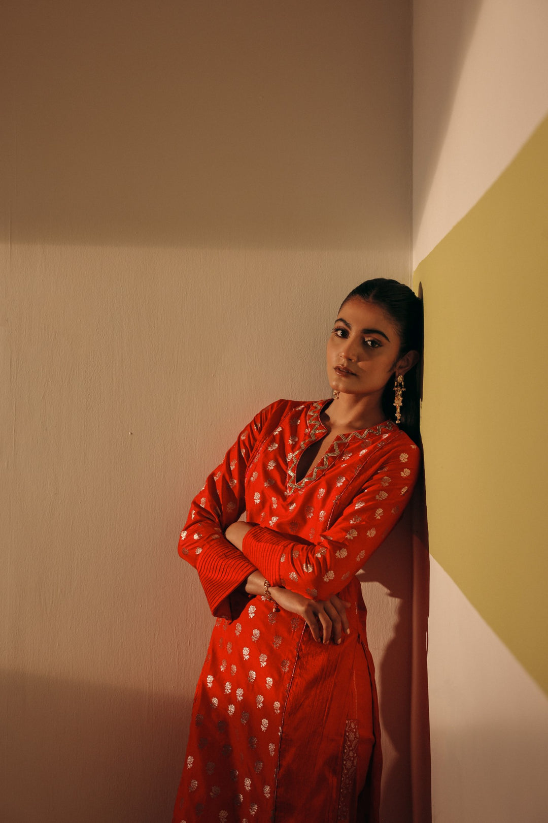 Red Silk Kurta
