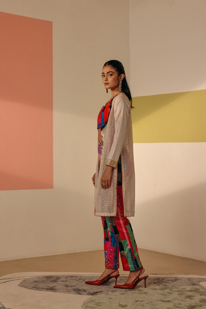 Ivory Chanderi Cape