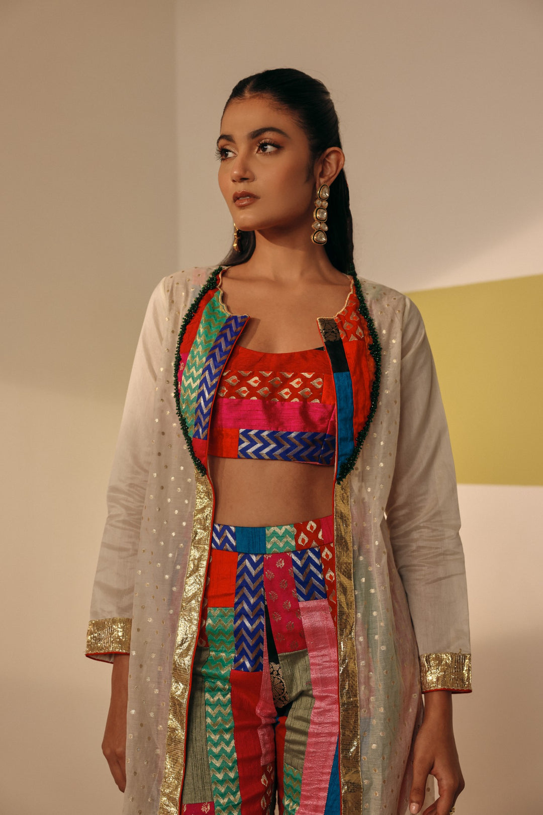 Ivory Chanderi Cape